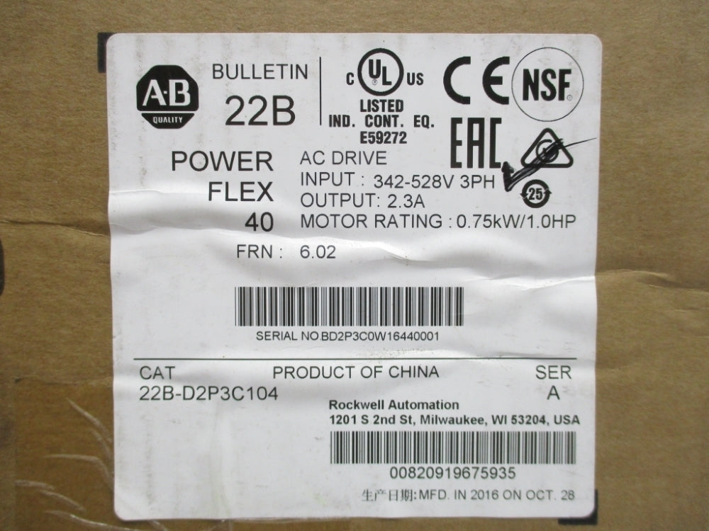 INDUSTRIAL SPARE PART 22B-D2P3C104 SER. A F/W 6.01 380-480V 3.2A NSMP