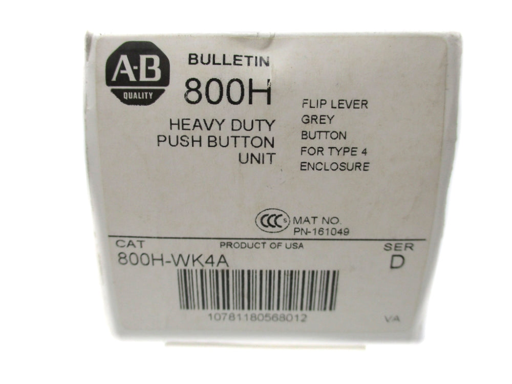 ALLEN BRADLEY 800H-WK4A SER. D (WH) NSMP