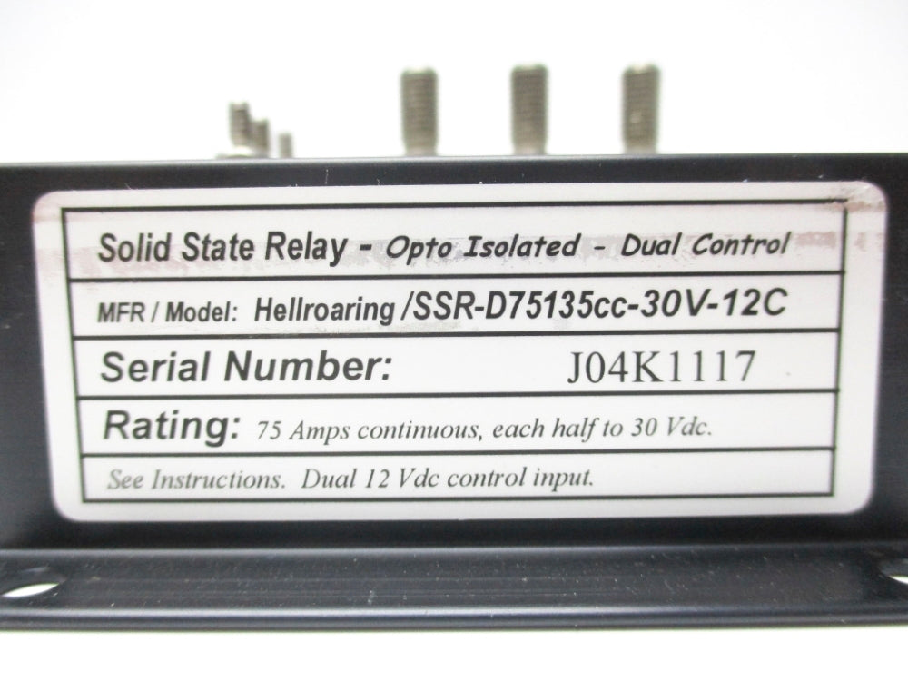 HELLROARING TECHNOLOGIES SSR-D75135CC-30V-12C 30VDC 75A NSNP
