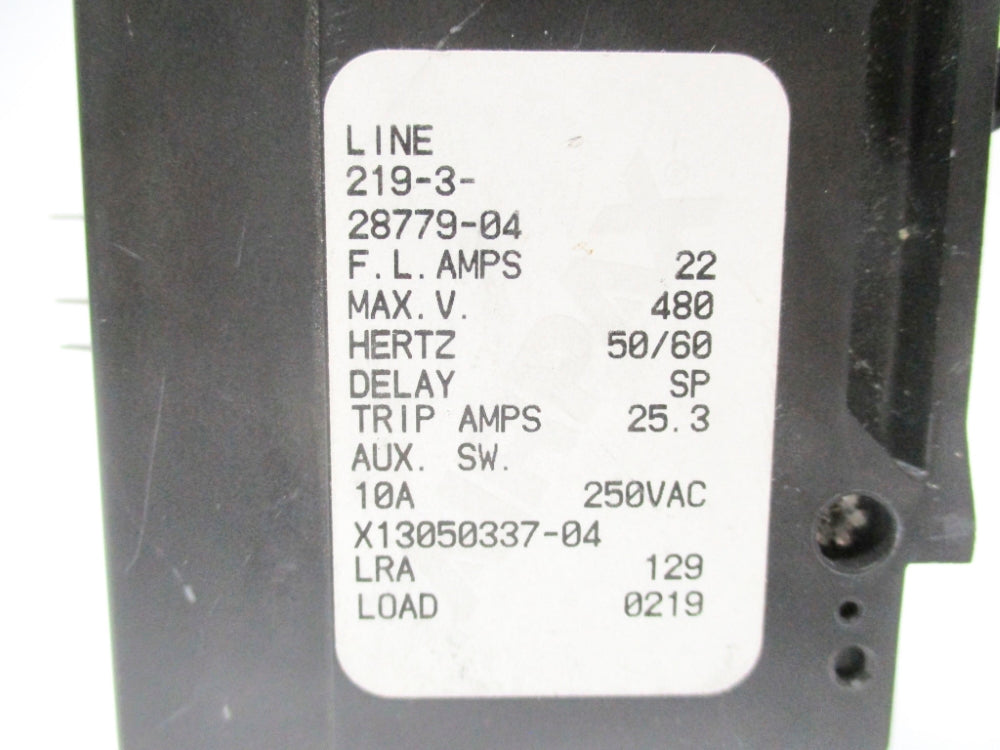 AIRPAX 219-3-28779-04 X13050337-04 22A 250VAC NSNP