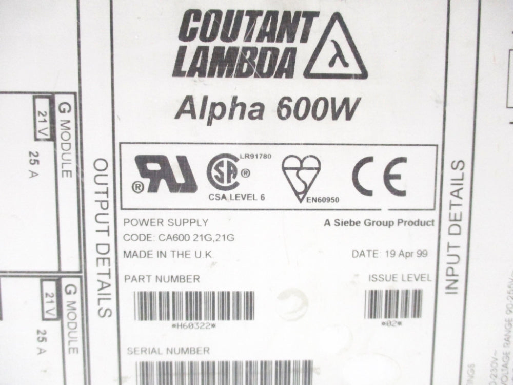 COUTANT LAMBDA ALPHA600W H60322 NSNP