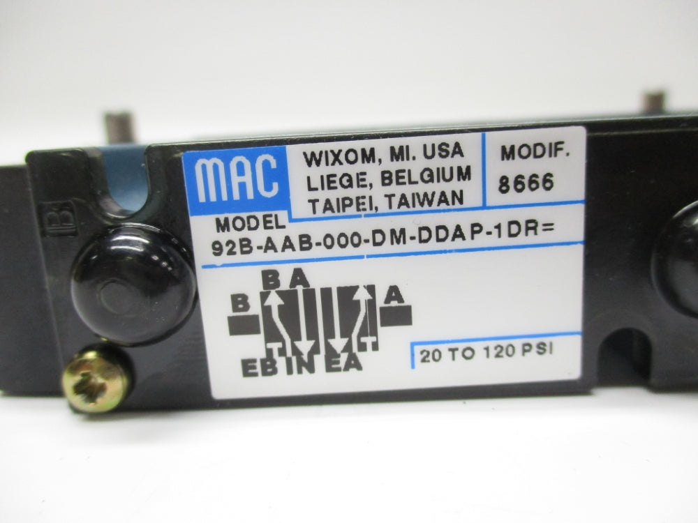 MAC 92B-AAB-000-DM-DDAP-1DR 24VDC 20-120PSI (AS PICTURED) NSNP