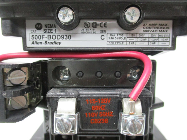 ALLEN BRADLEY 500F-BOD930 SER. C 110/115-120V 27A NSNP