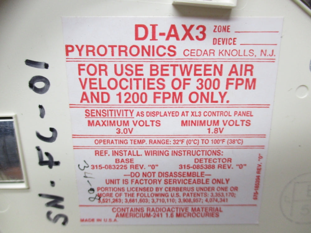 PYROTRONICS DI-AX3 NSNP