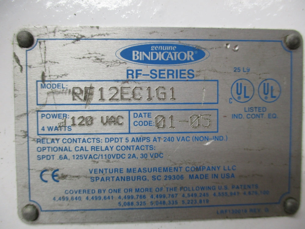 BINDICATOR RF12EC1G1 (AS PICTURED) NSNP