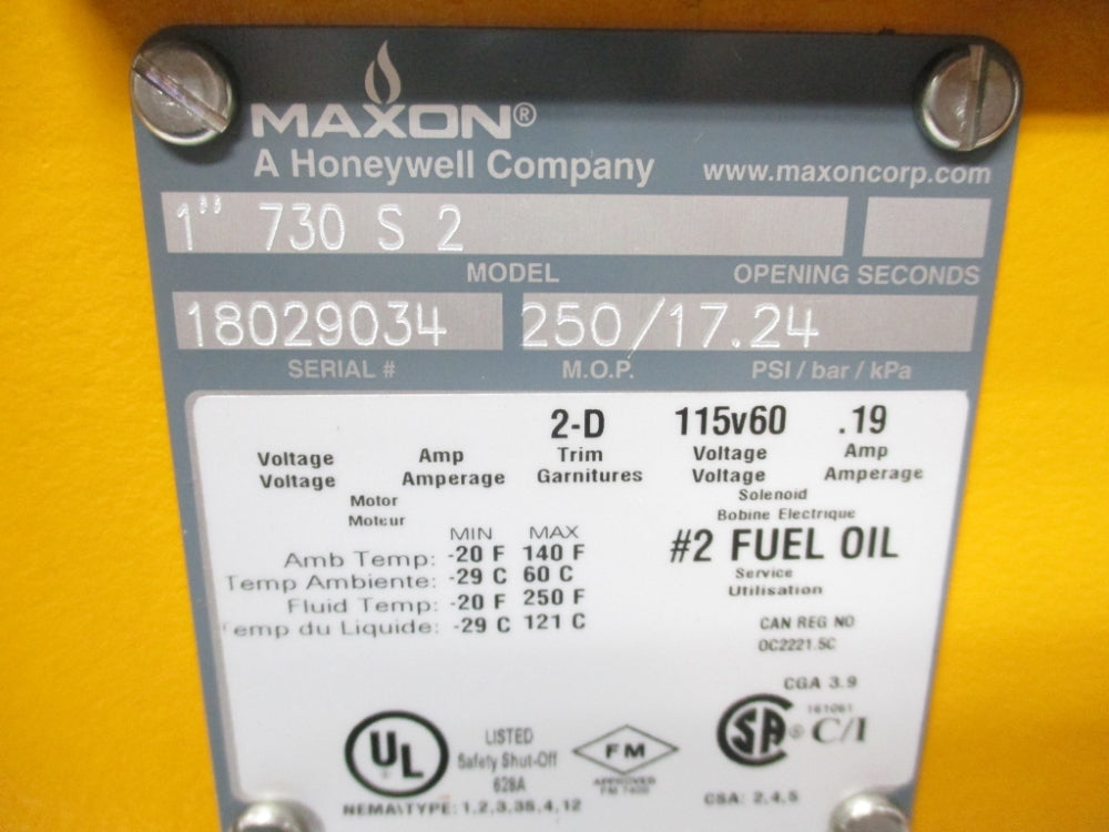 MAXON 1-730S-2 17.24PSI NSNP
