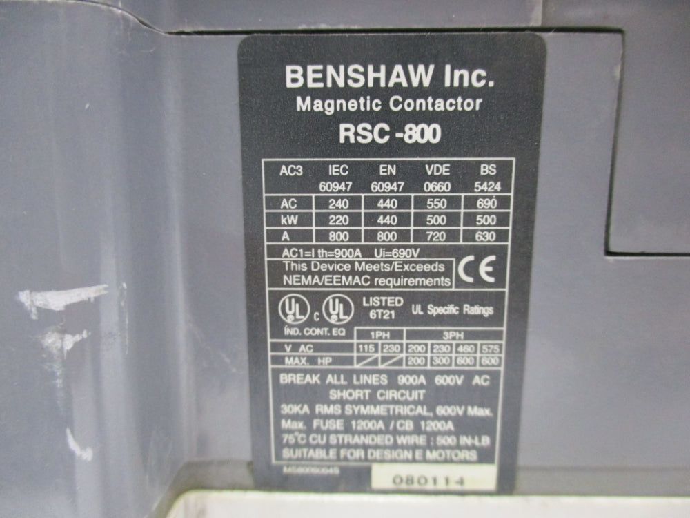 BENSHAW RSC-800 UNMP