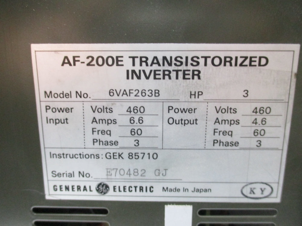 GENERAL ELECTRIC 6VAF263B UNMP