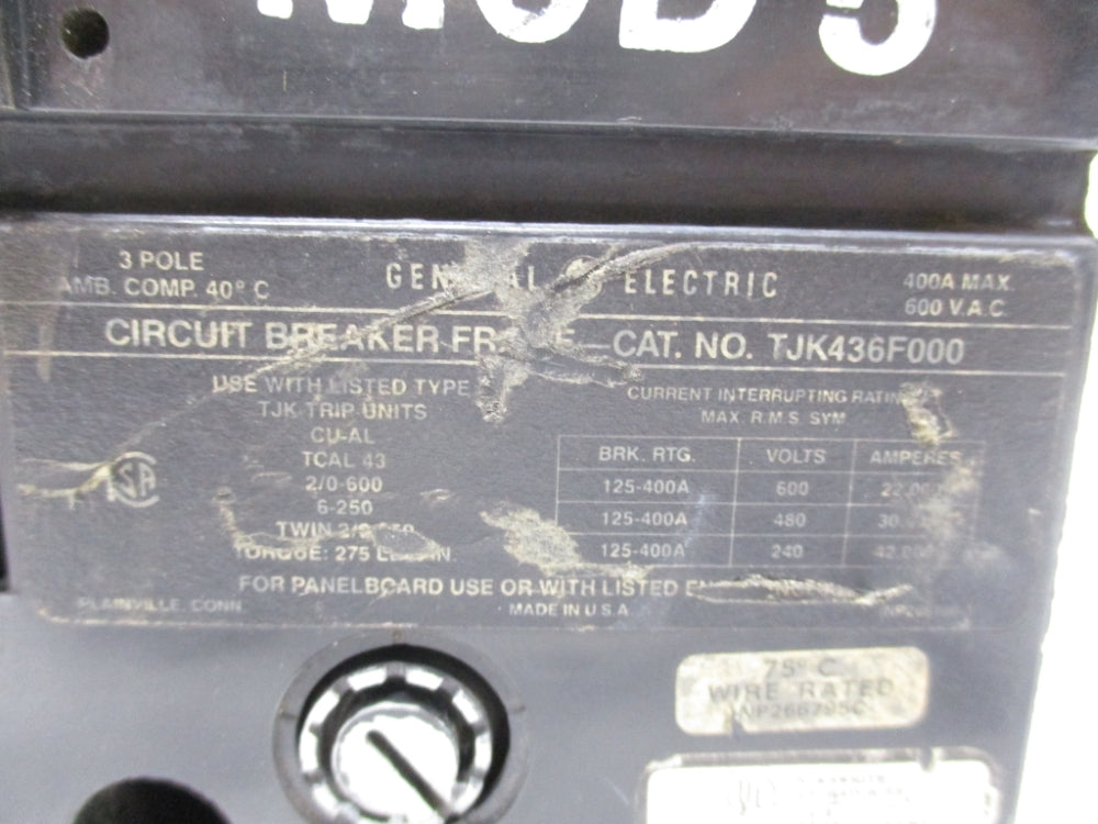 GENERAL ELECTRIC TJK436350 600VAC 350A UNMP