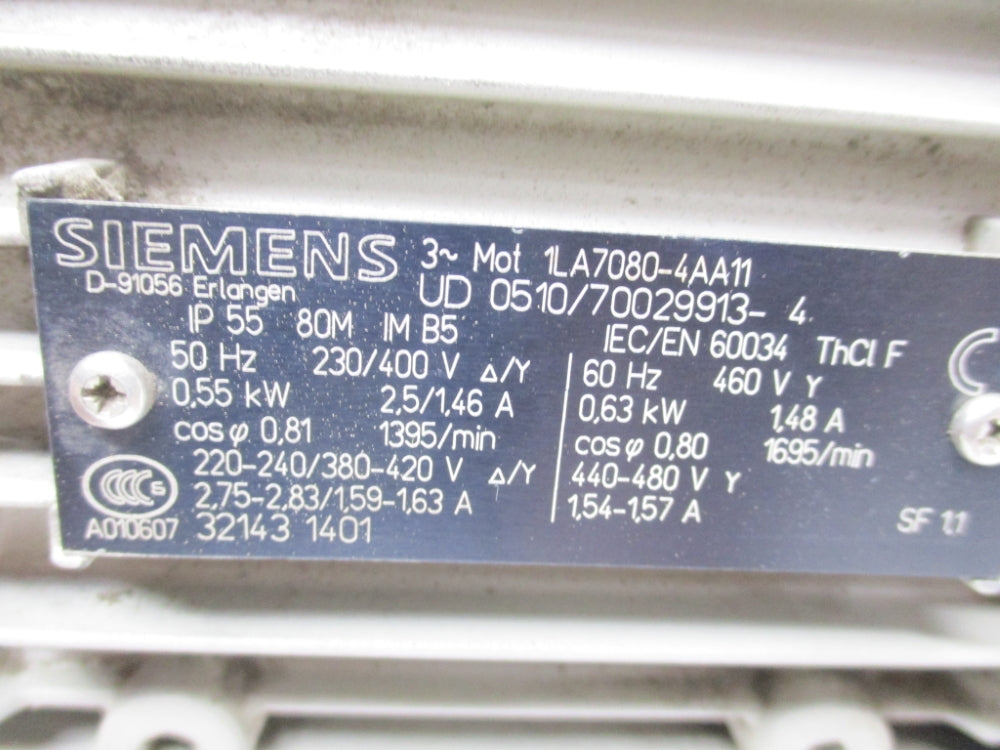 SIEMENS 1LA7080-4AA11 (AS PICTURED) NSNP
