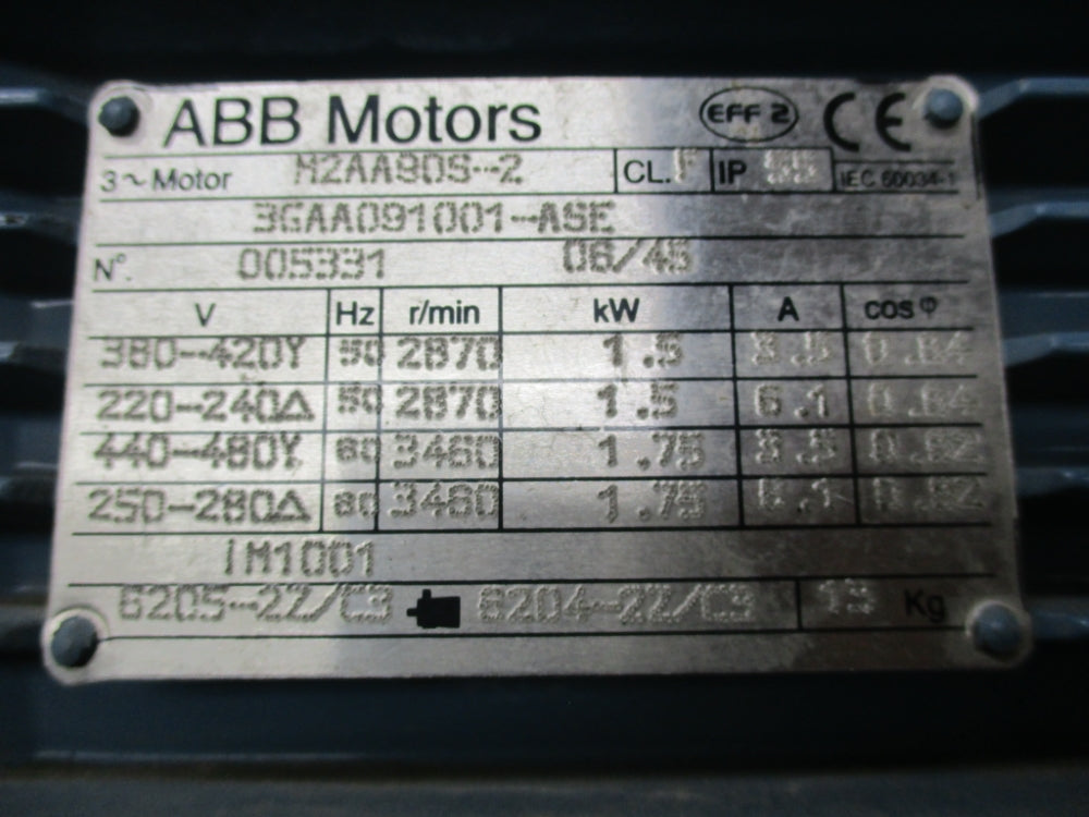 ABB MOTORS M2AA90S-2 3GAA091001-ASE UNMP