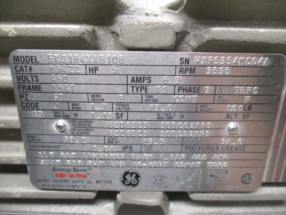 GENERAL ELECTRIC 5KS184XAB108 M9422 NSNP