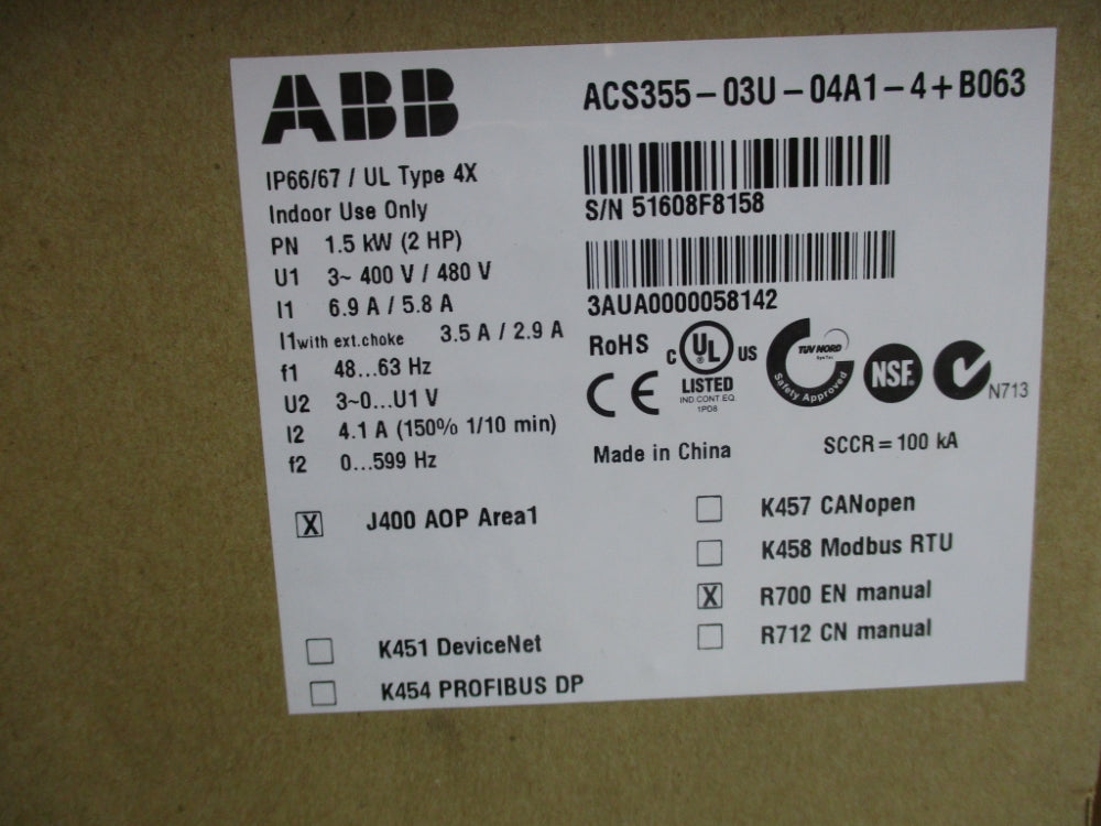 ABB ACS355-03U-04A1-4+B063 NSMP