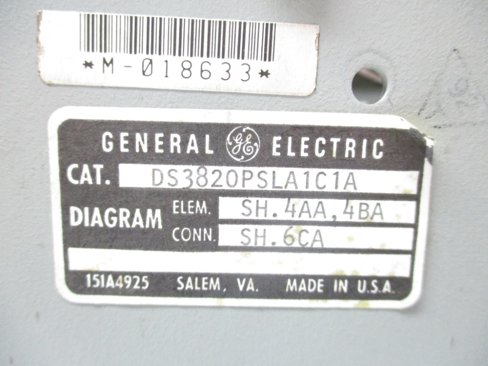 GENERAL ELECTRIC DS3820PSLA1C1A UNMP