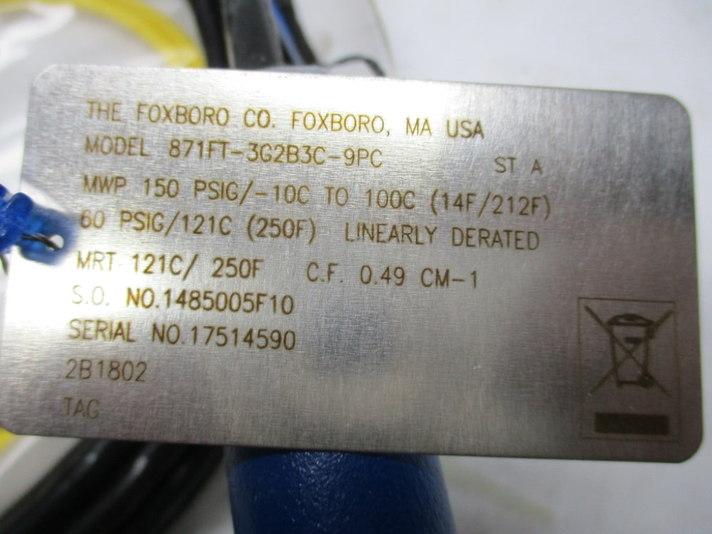 FOXBORO 871FT-3G2B3C-9PC 150PSIG NSNP