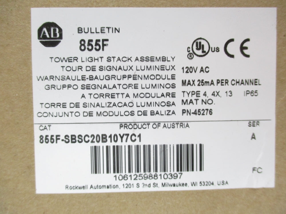 INDUSTRIAL SPARE PART 855F-SBSC20B10Y7C1 SER. A NSMP