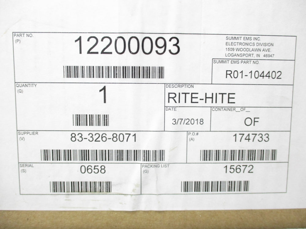 RITE HITE 12200093 NSMP