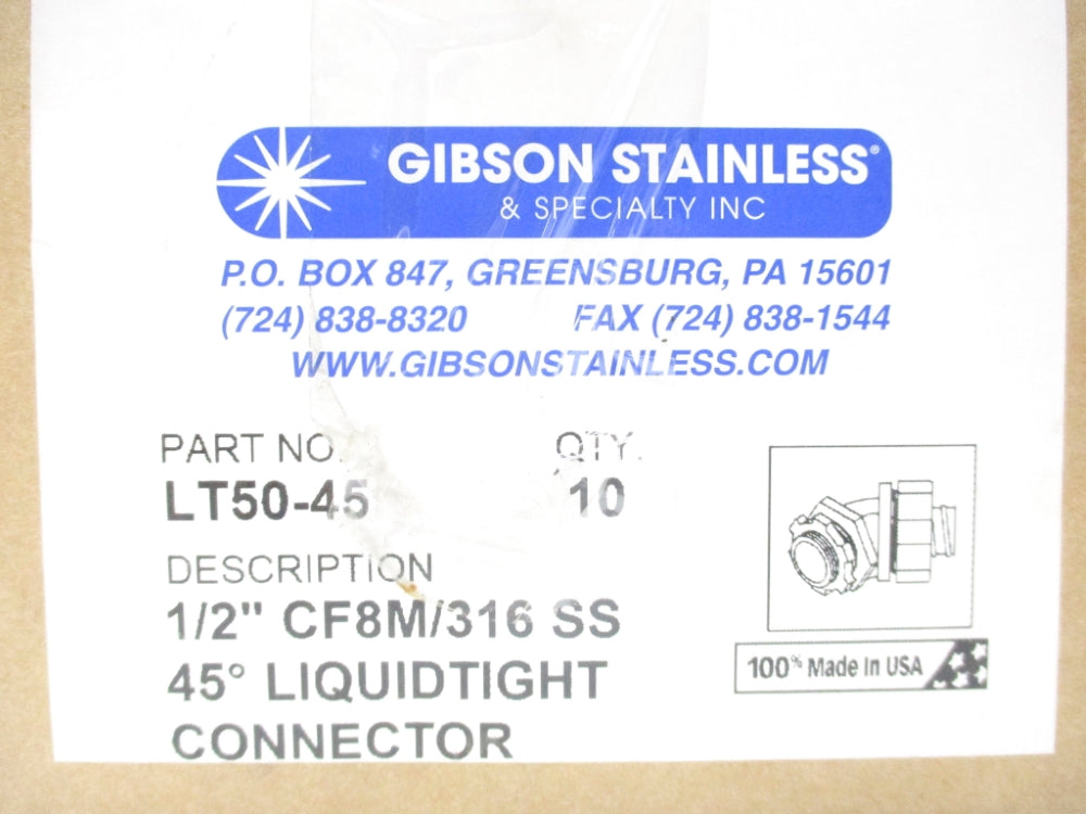 GIBSON STAINLESS LT50-45 (PKG OF 10) NSMP