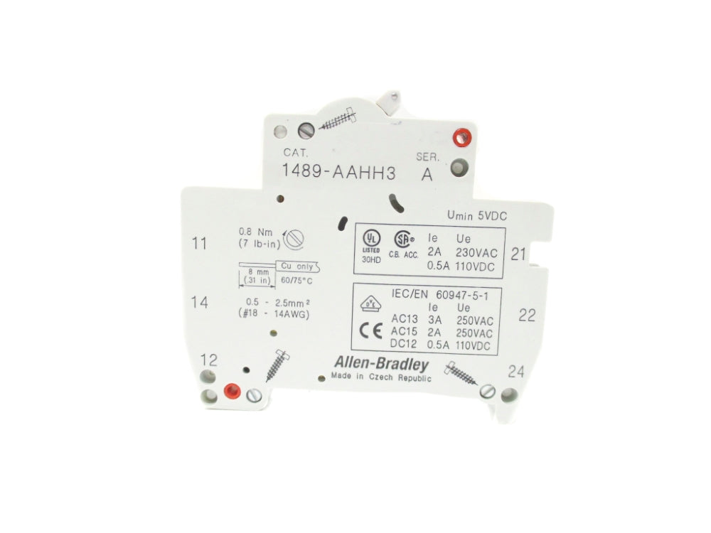 ALLEN BRADLEY 1489-AAHH3 SER. A 250VAC 2A NSNP