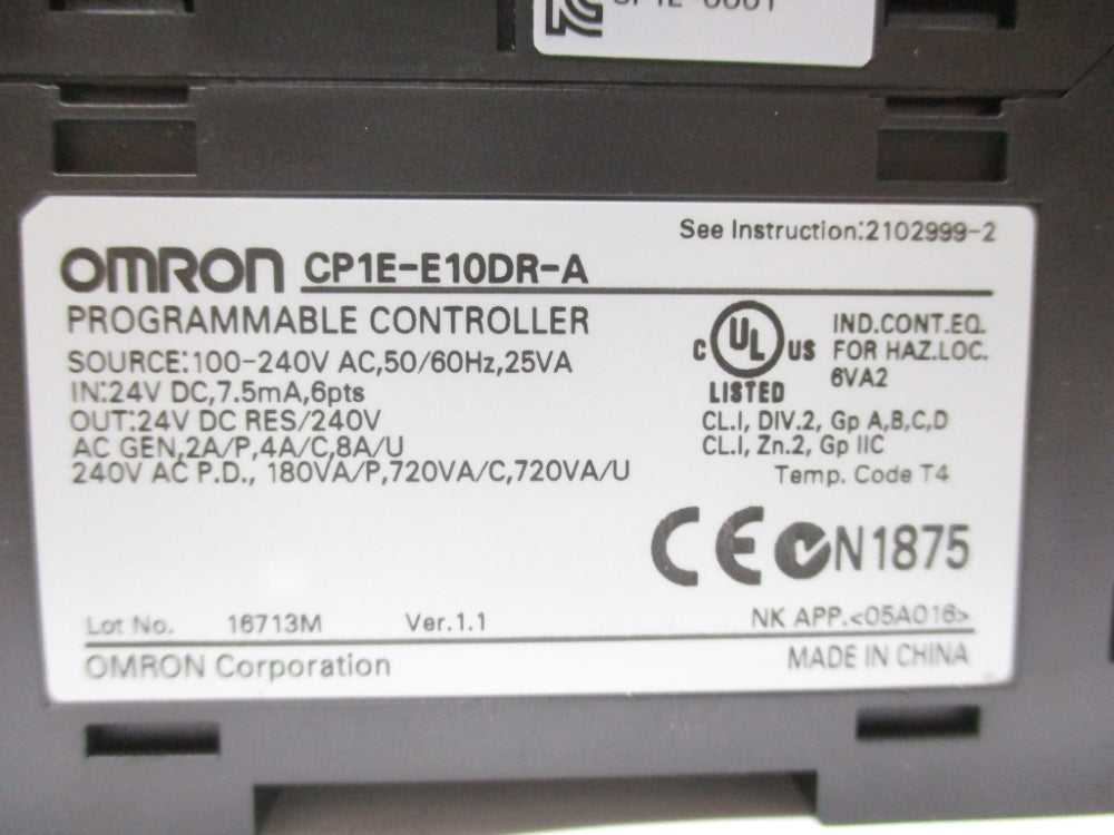 OMRON CP1E-E10DR-A NSNP