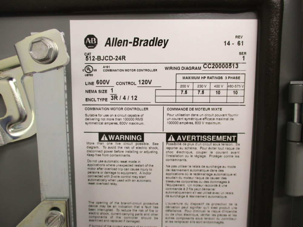 ALLEN BRADLEY 512-BJCD-24R NSNP