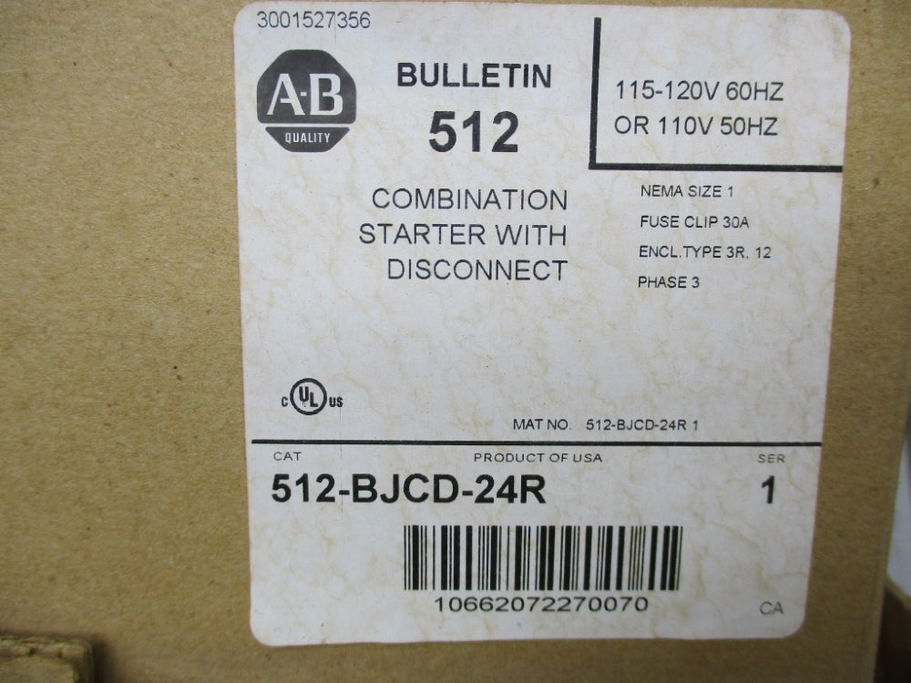 ALLEN BRADLEY 512-BJCD-24R NSMP