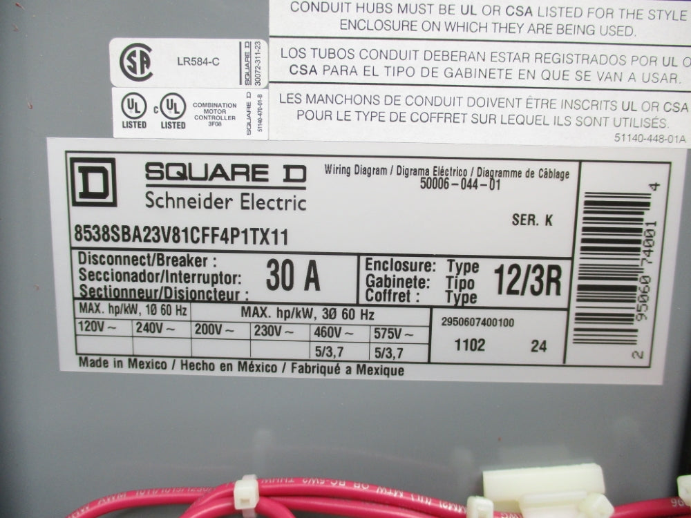 SQUARE D 8538SBA23V81CFF4P1TX11 NSNP