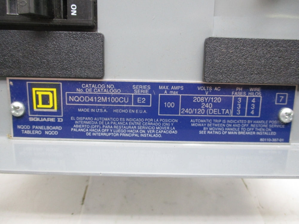 SQUARE D NQ0D412M100CU NSNP