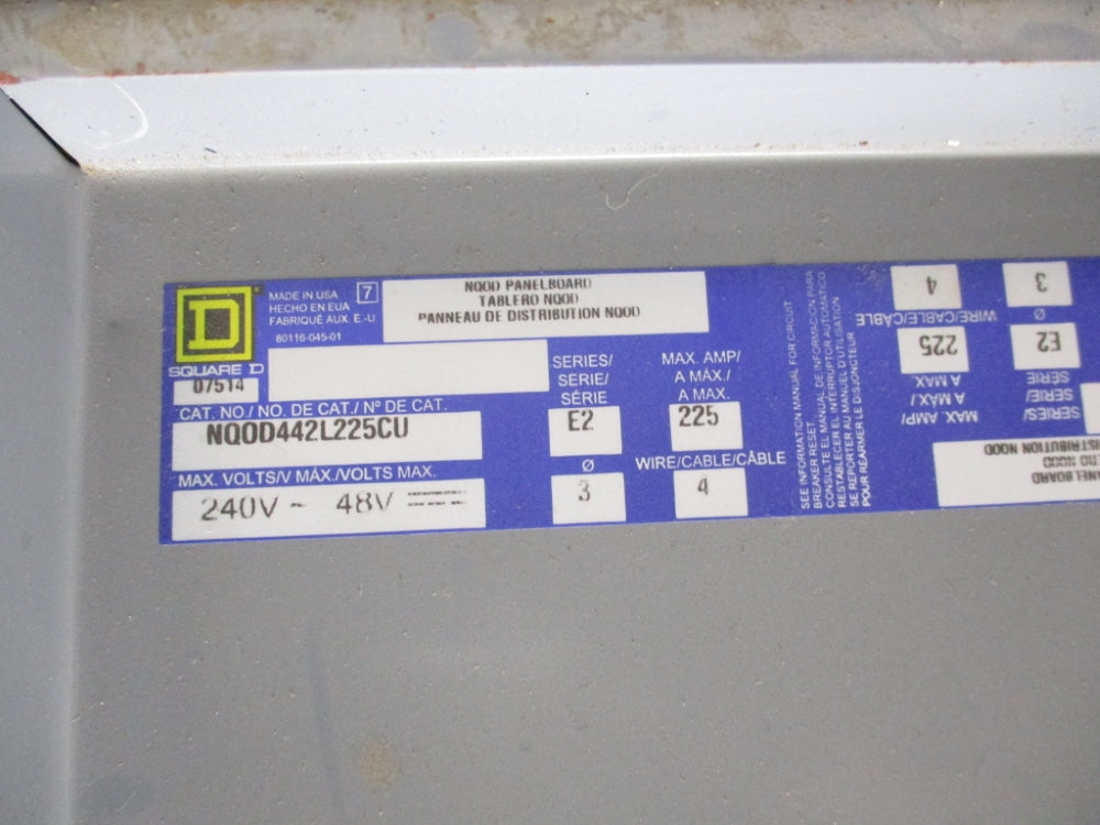 SQUARE D NQOD442L225CU NSNP