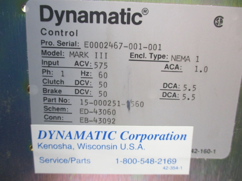 DYNAMATIC 15-000251-1560 UNMP