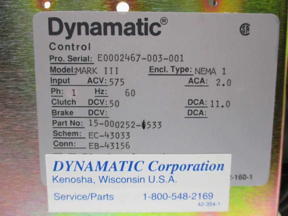 DYNAMATIC 15-000252-1533 NSMP