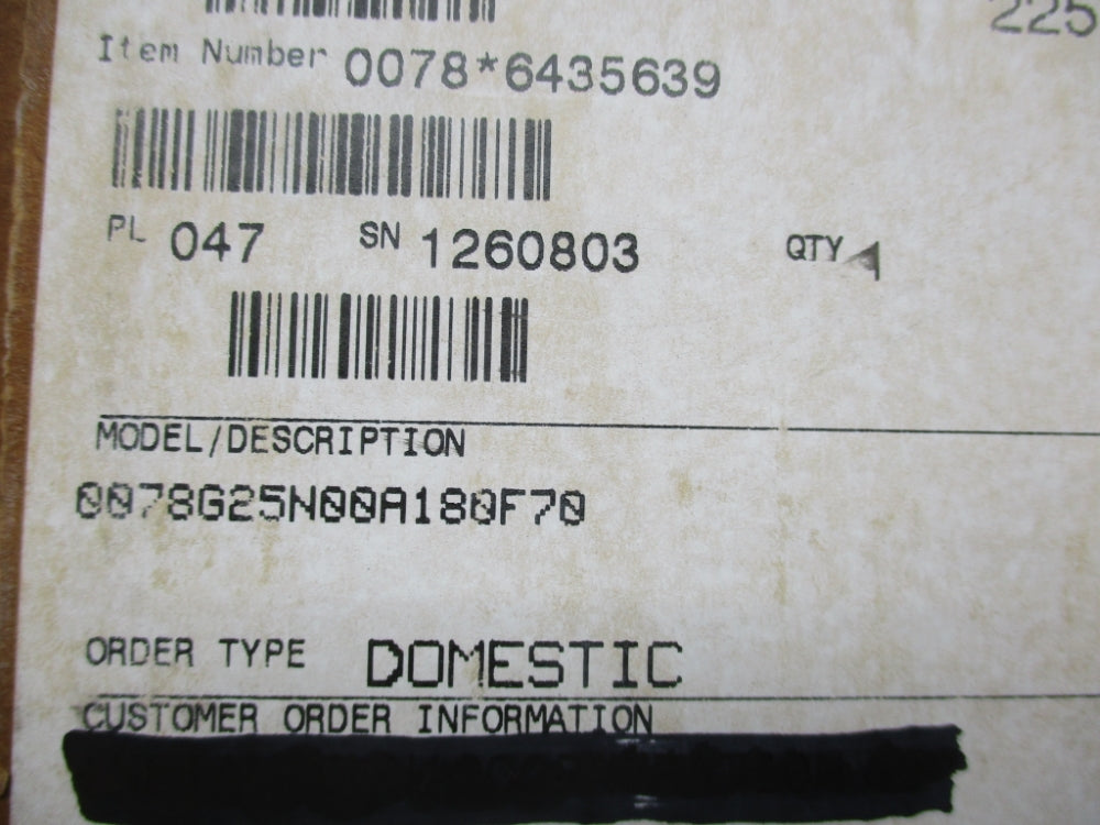 ROSEMONT 0078G25N00A180F70 NSMP