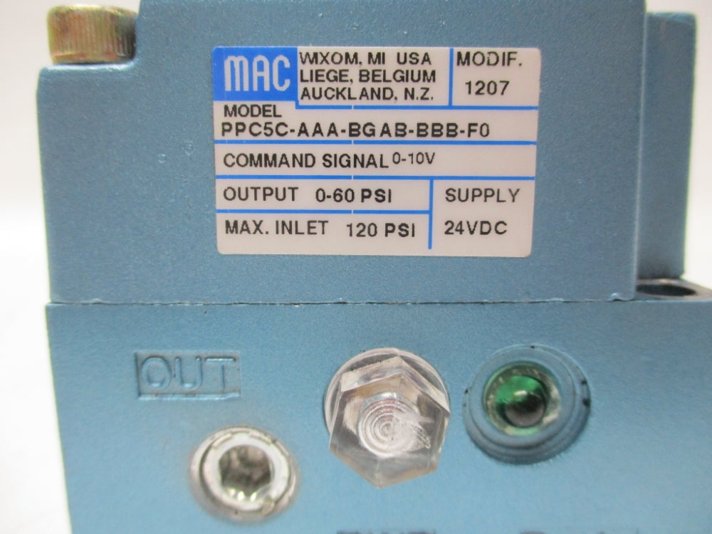 MAC PPC5C-AAA-BGAB-BBB-F0 120PSI 24VDC UNMP