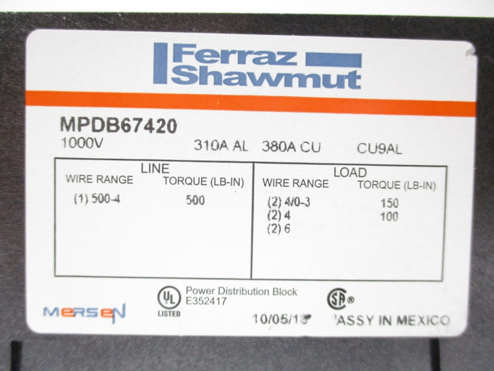 FERRAZ SHAWMUT MPDB67420 NSNP