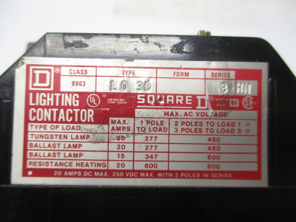 SQUARE D 8903LO30V02 SER. B 110/120V UNMP