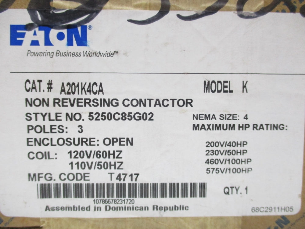 EATON A201K4CA 120V NSFS