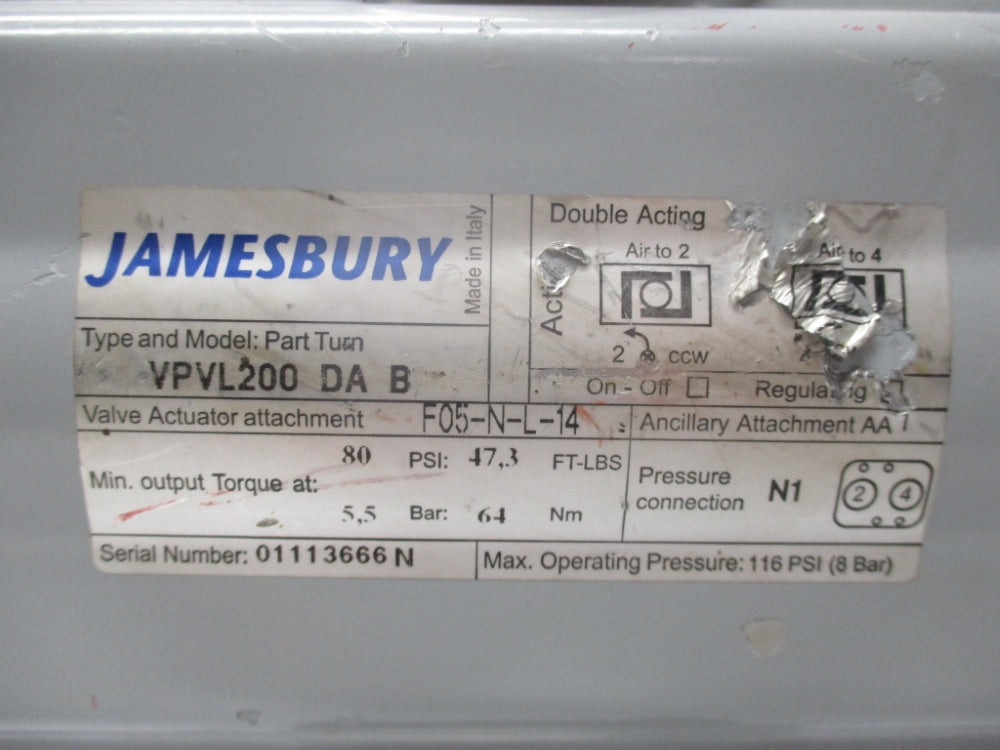 JAMESBURY VPVL200DAB 80PSI UNMP