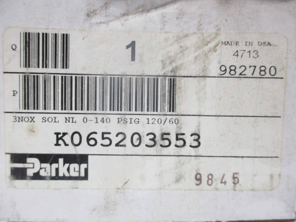 PARKER K065203553 0-140PSIG 110/120V NSMP