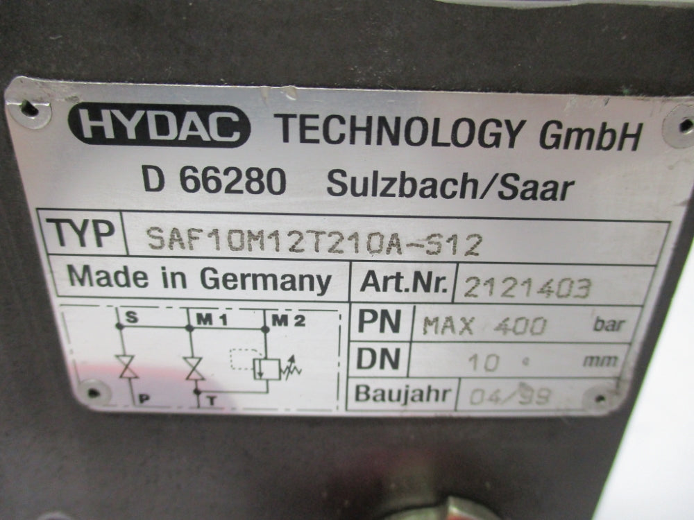 HYDAC SAF10M12T210A-S12 2121403 NSNP