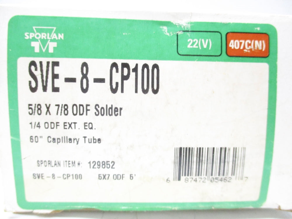 SPORLAN SVE-8-CP100 1/4" NSMP