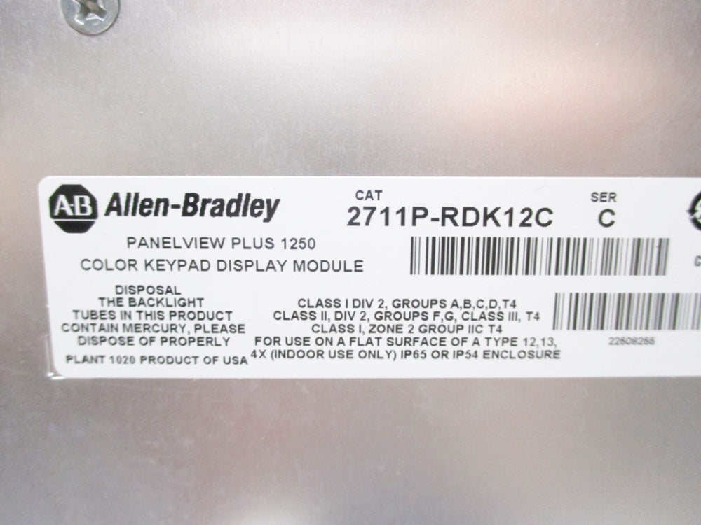 ALLEN BRADLEY 2711P-K12C4A8 SER. C NSNP