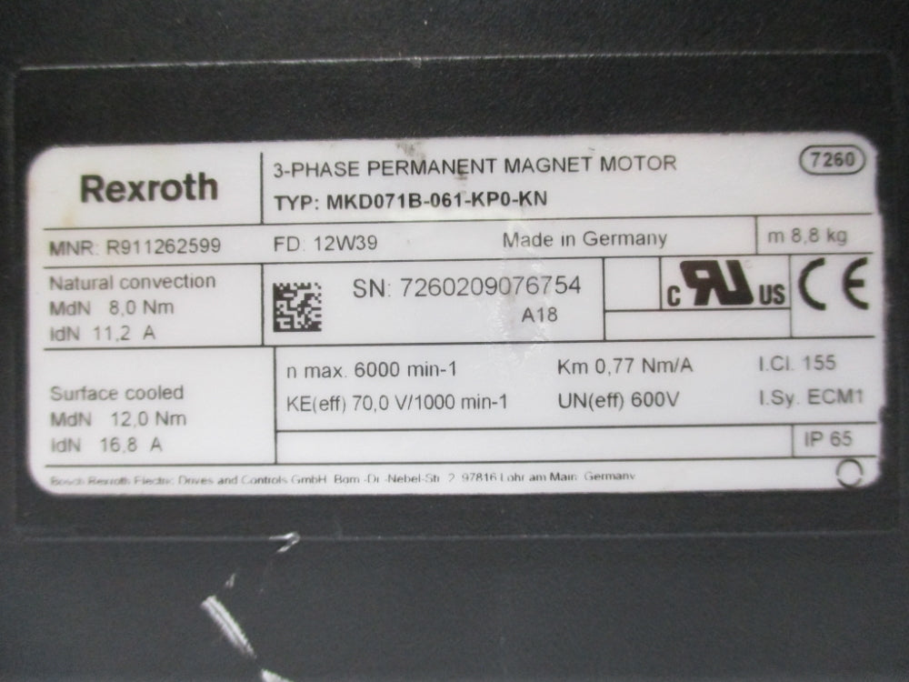 REXROTH MKD071B-061-KP0-KN R911262599 NSNP