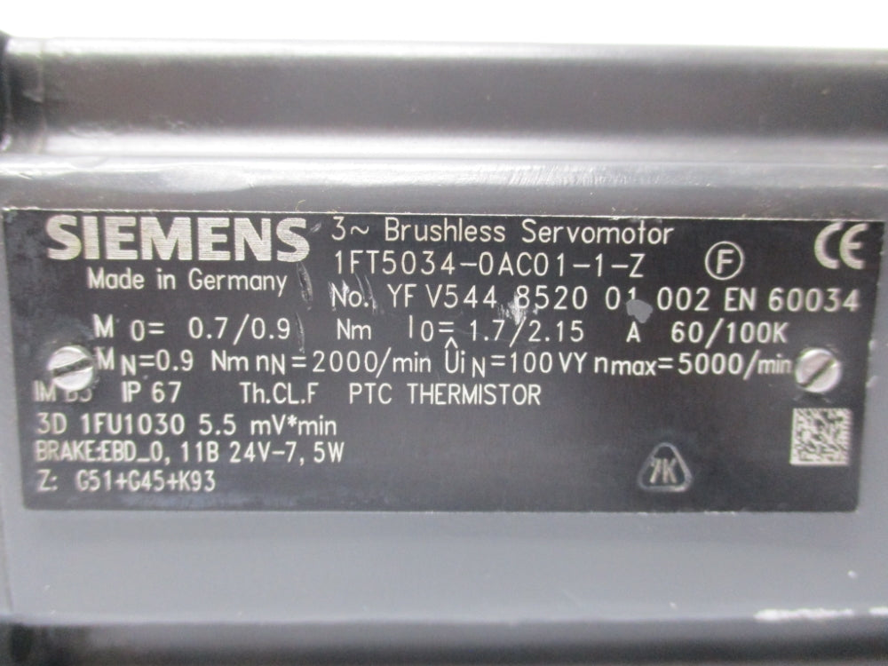 SIEMENS 1FT5034-0AC01-1-Z NSNP