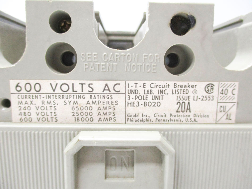 ITE HE3-B020 20A 600V UNMP