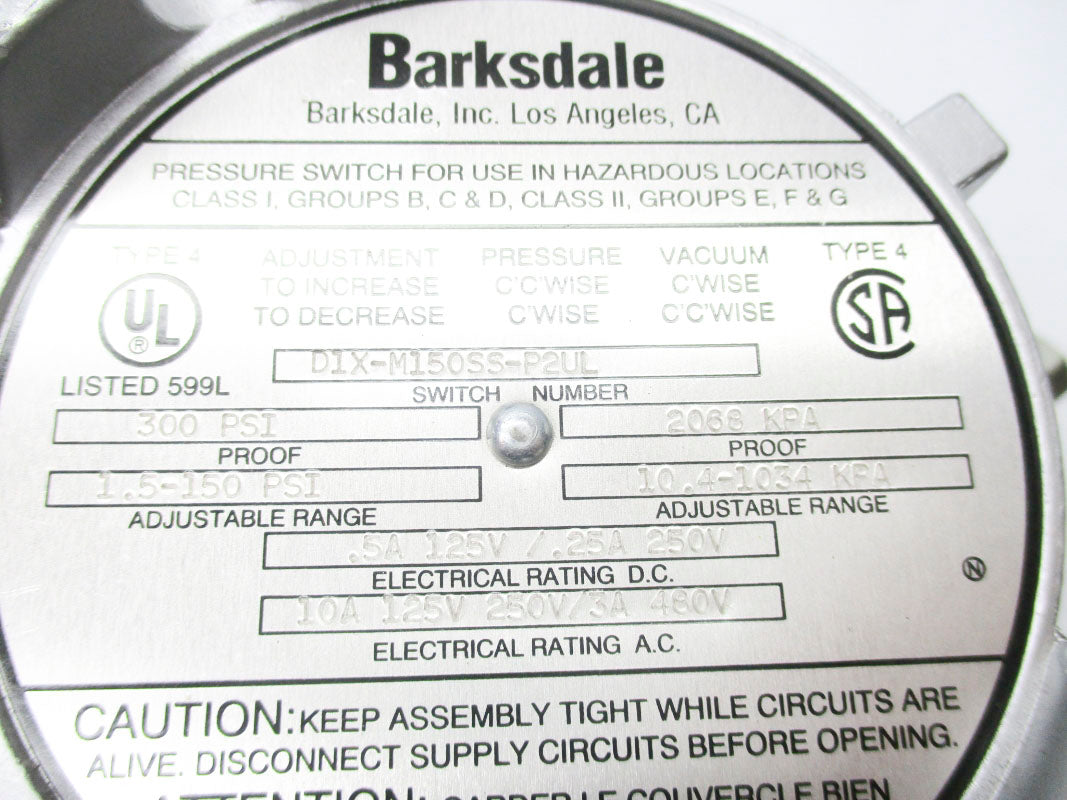 BARKSDALE D1X-M150SS-P2UL NSNP