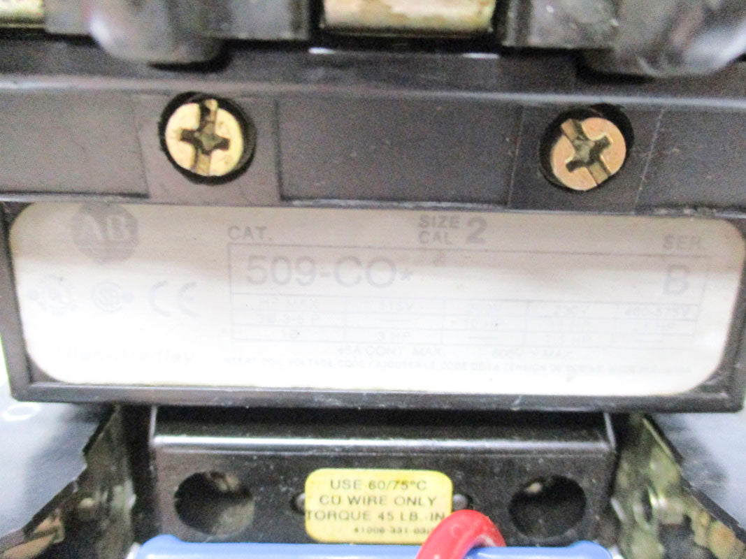 ALLEN BRADLEY 509-CO* SER. B 600V UNMP