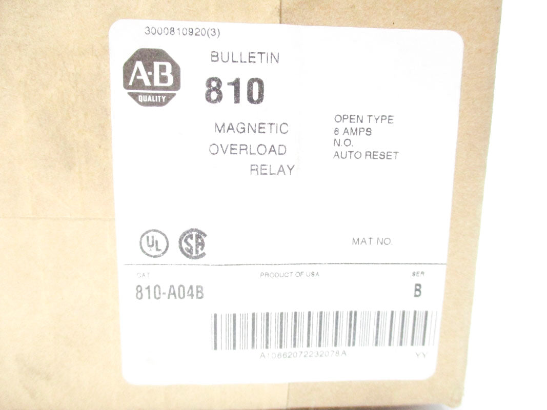 ALLEN BRADLEY 810-A04B SER. B 6A (BR/WH) NSFS