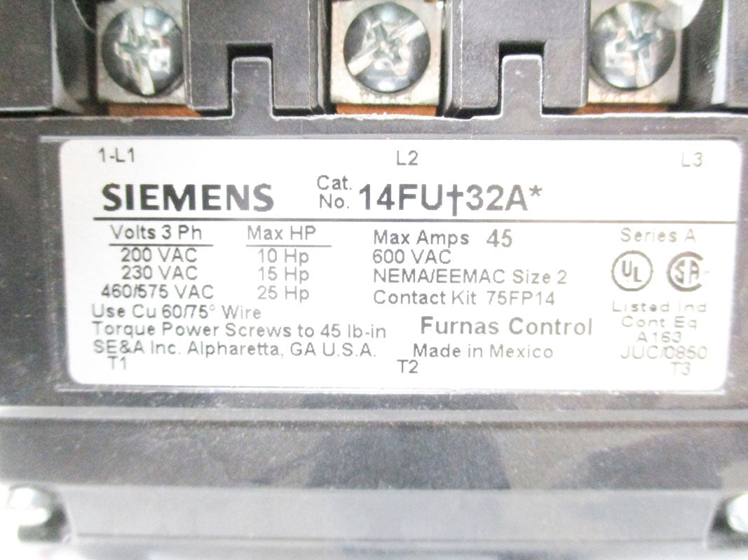 SIEMENS 14FUF32AF 110/120VAC 13-52A NSMP
