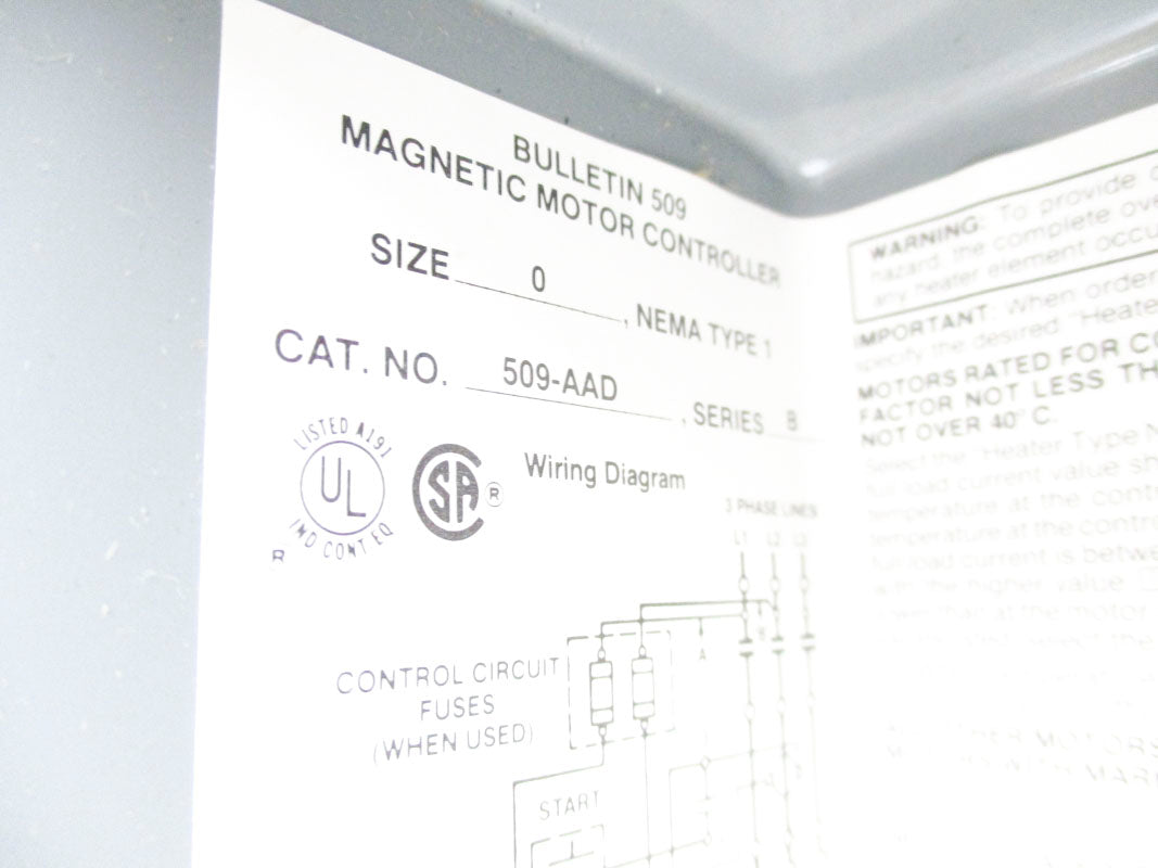 ALLEN BRADLEY 509-AAD SER. B 110/115-120V NUPI