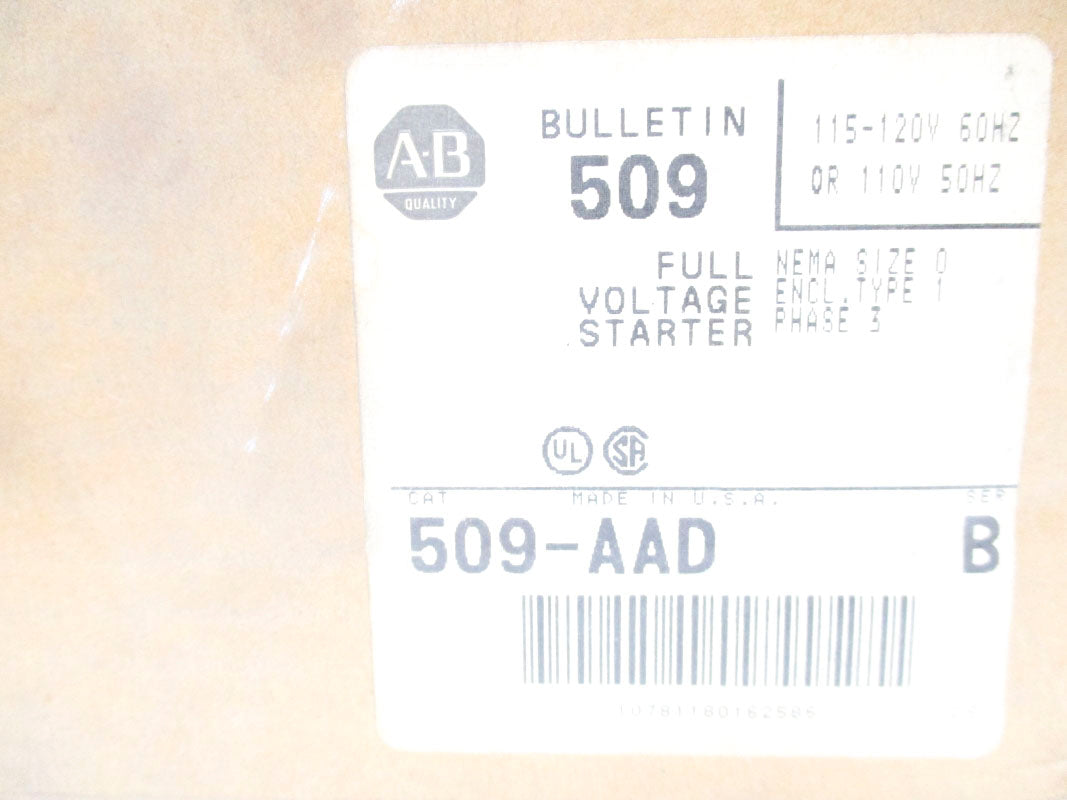 ALLEN BRADLEY 509-AAD SER. B 110/115-120V NUPI